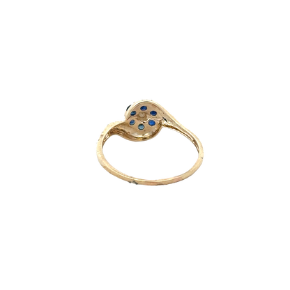 9ct yellow gold sapphire and diamond ring size Q (sh25568l)