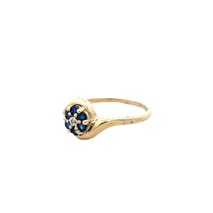 9ct yellow gold sapphire and diamond ring size Q (sh25568l)