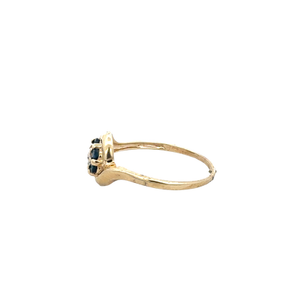 9ct yellow gold sapphire and diamond ring size Q (sh25568l)