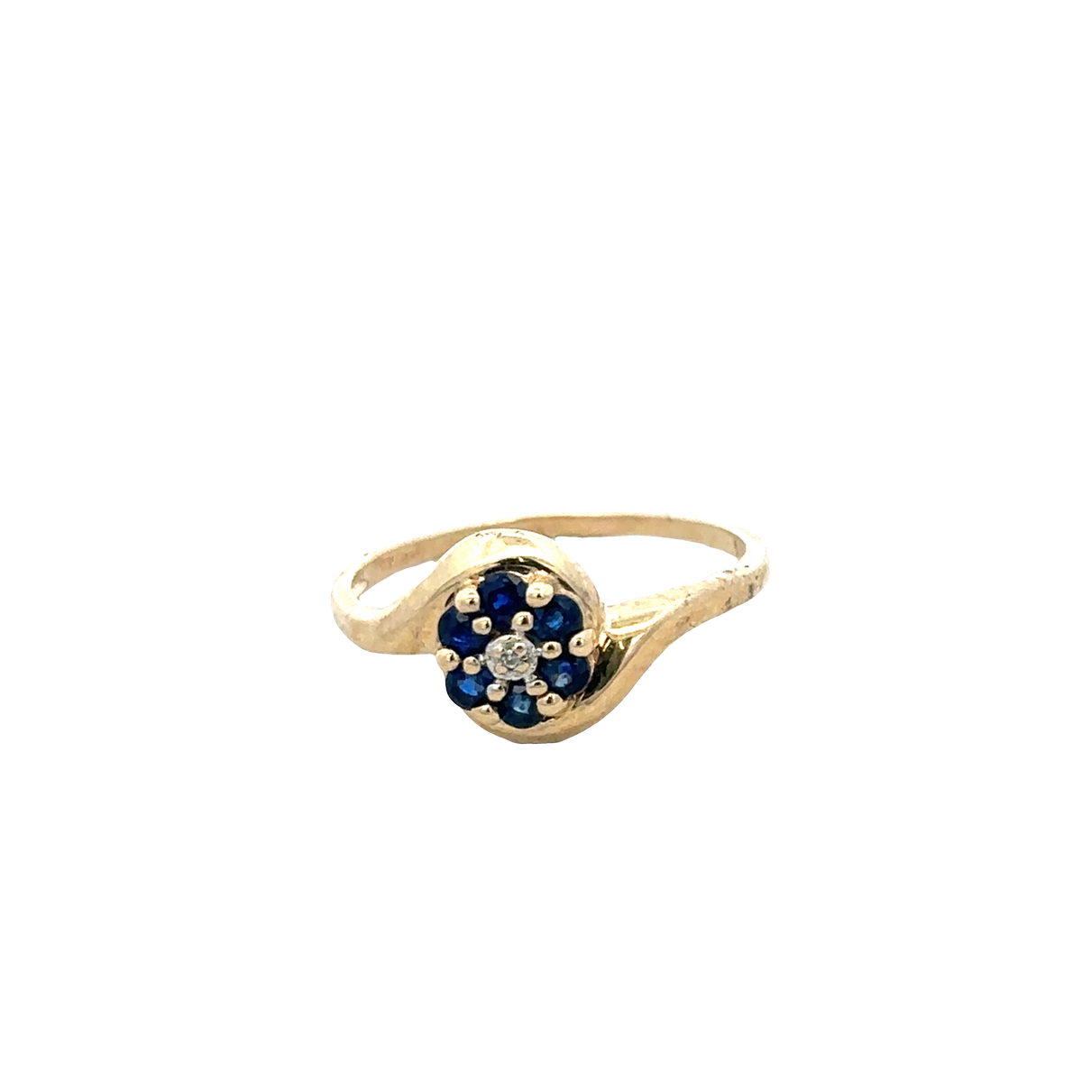 9ct yellow gold sapphire and diamond ring size Q (sh25568l)