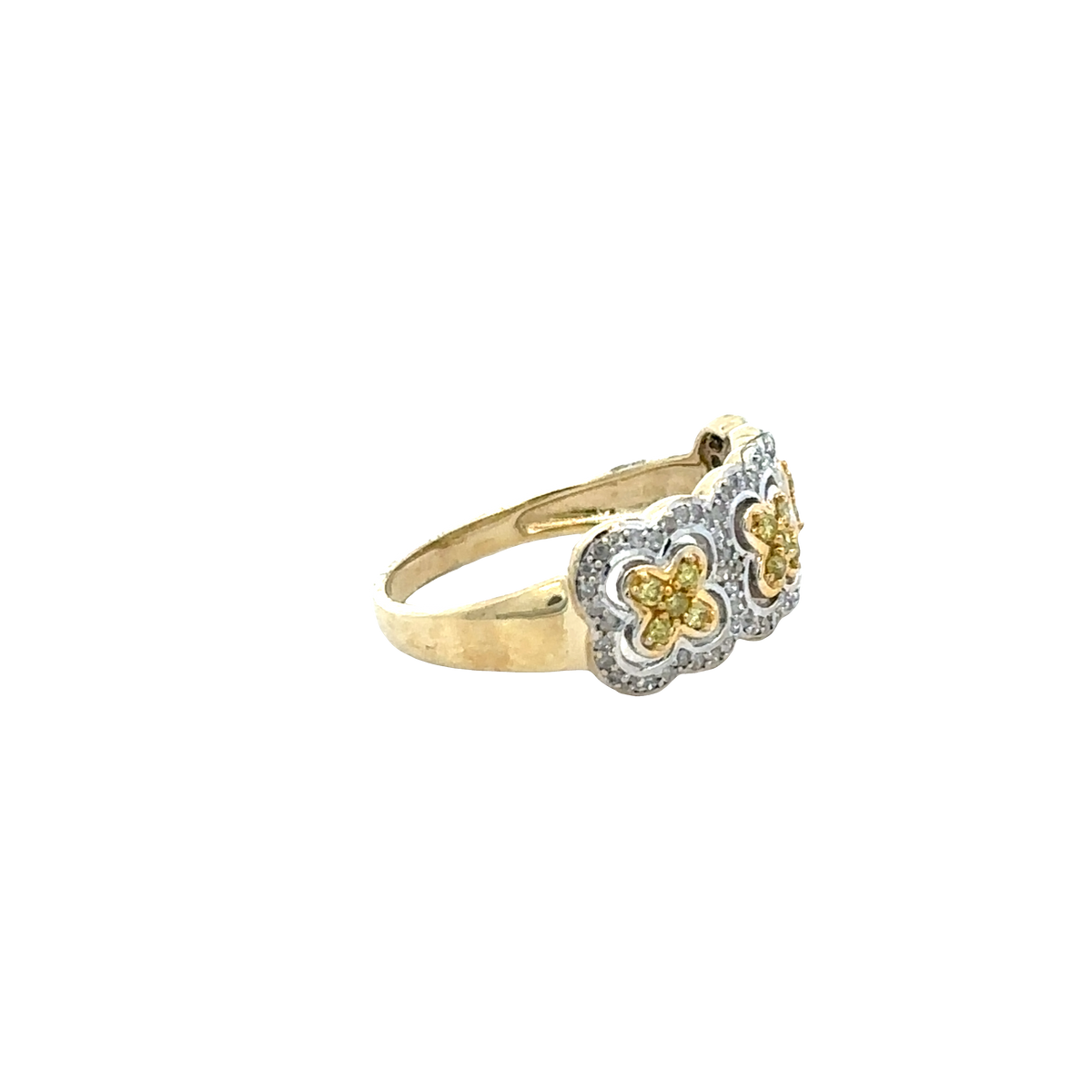 9ct yellow gold diamond ring size P (sh27742b)