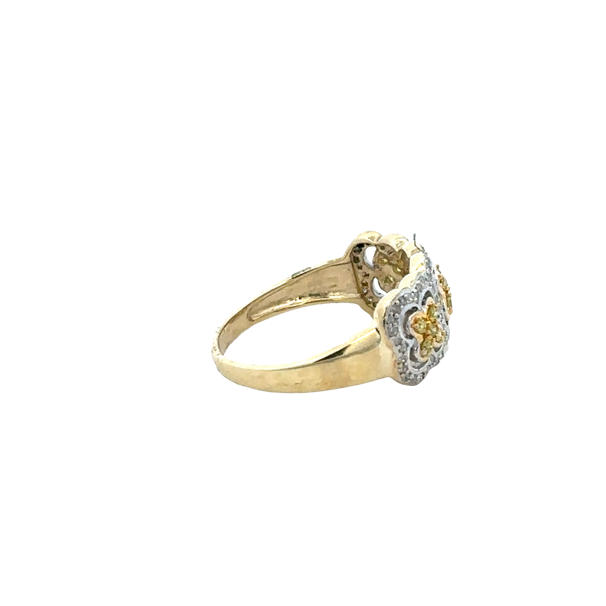 9ct yellow gold diamond ring size P (sh27742b)