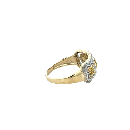 9ct yellow gold diamond ring size P (sh27742b)