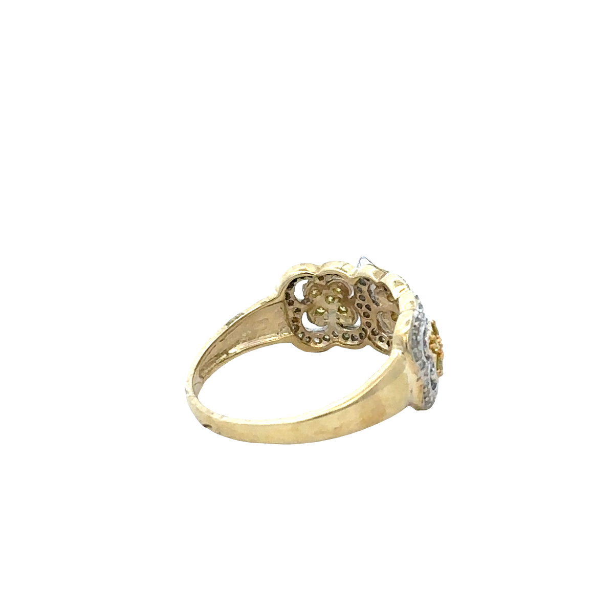 9ct yellow gold diamond ring size P (sh27742b)