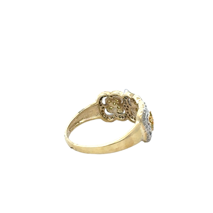 9ct yellow gold diamond ring size P (sh27742b)