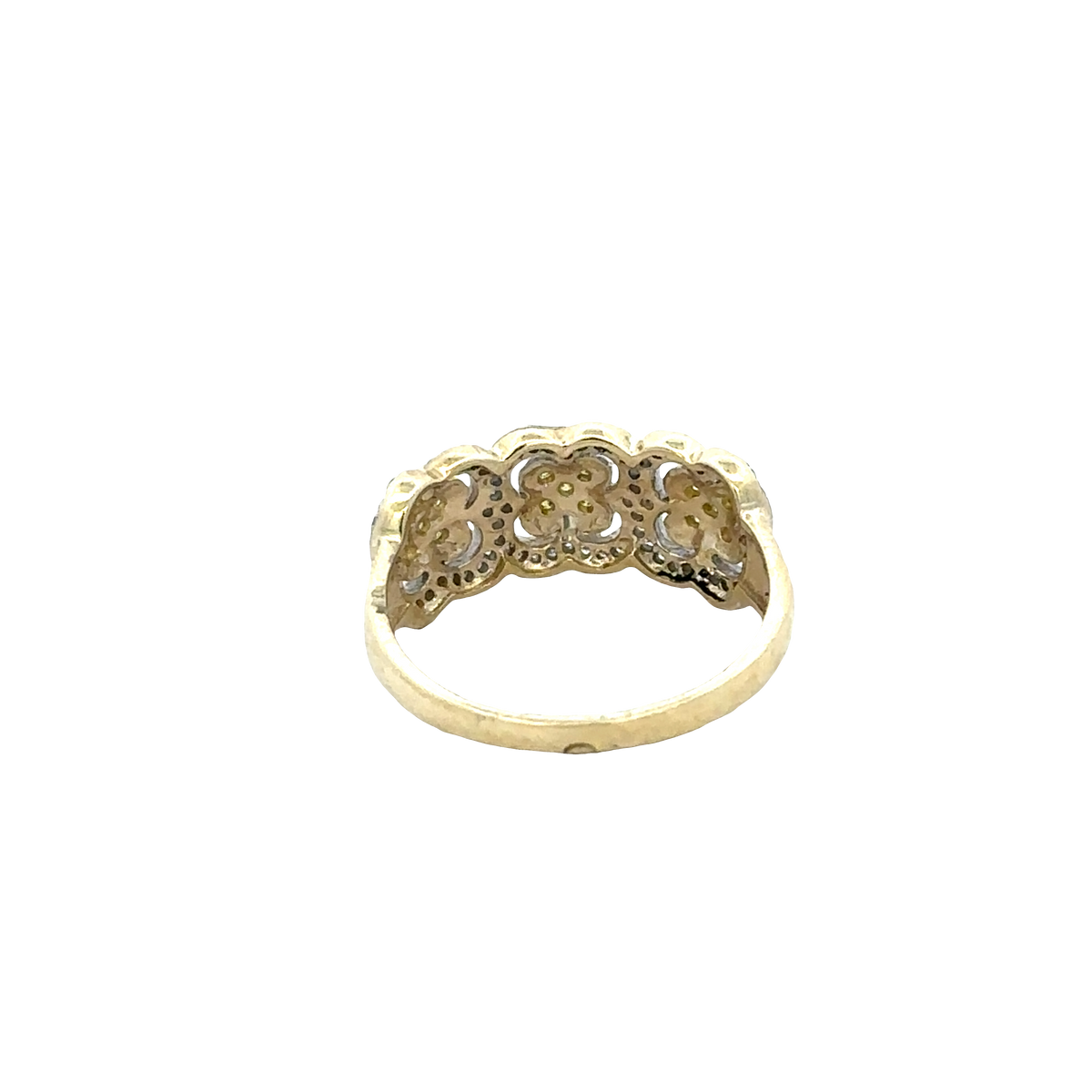 9ct yellow gold diamond ring size P (sh27742b)