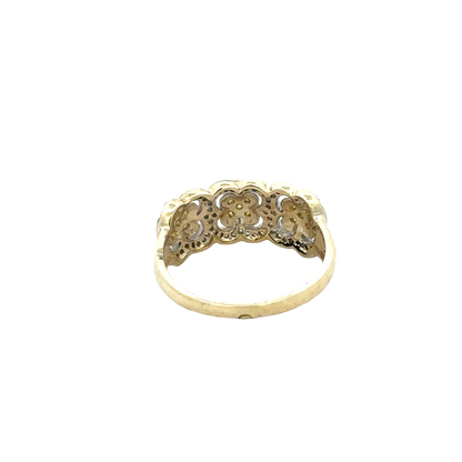 9ct yellow gold diamond ring size P (sh27742b)