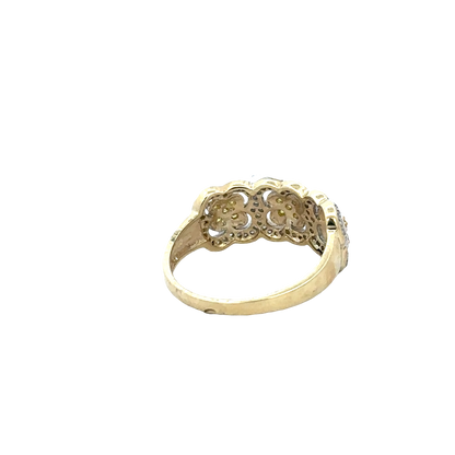 9ct yellow gold diamond ring size P (sh27742b)