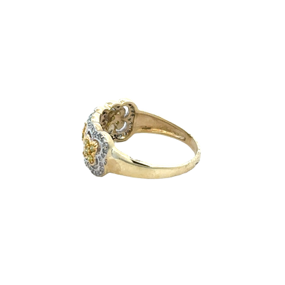 9ct yellow gold diamond ring size P (sh27742b)