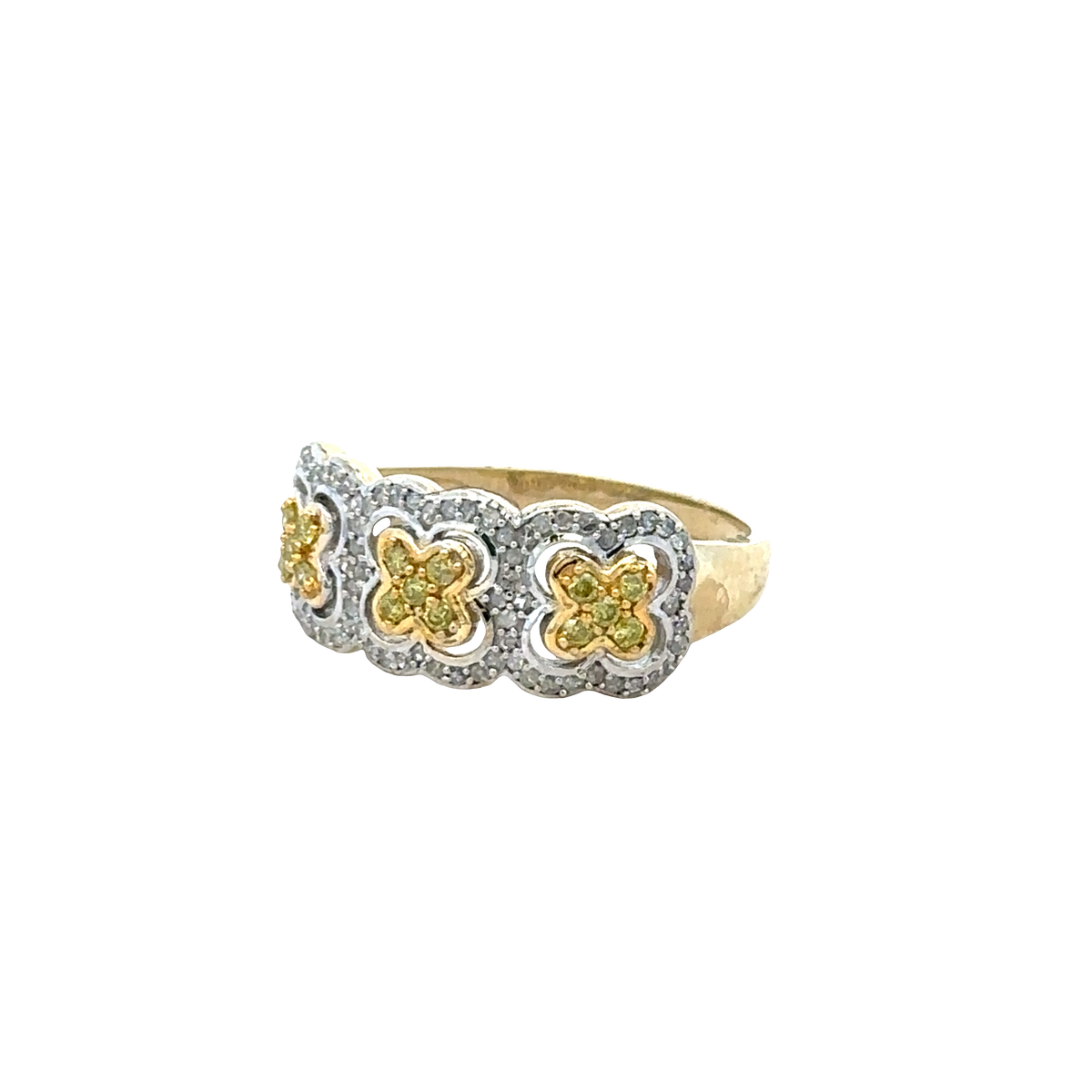 9ct yellow gold diamond ring size P (sh27742b)