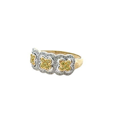 9ct yellow gold diamond ring size P (sh27742b)