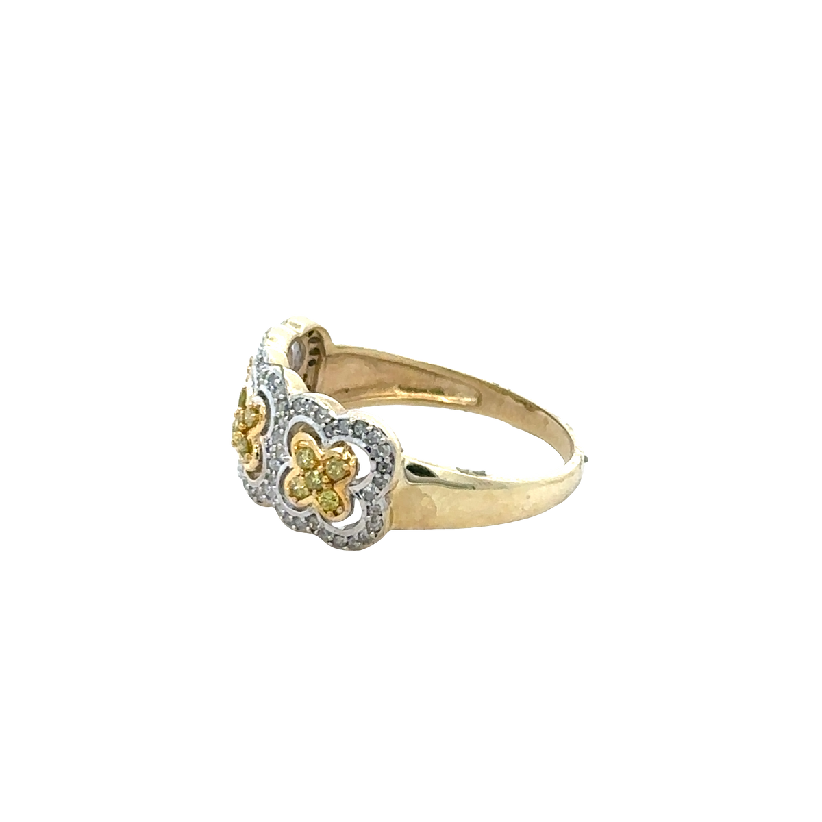 9ct yellow gold diamond ring size P (sh27742b)