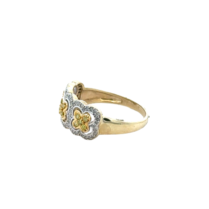 9ct yellow gold diamond ring size P (sh27742b)