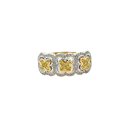 9ct yellow gold diamond ring size P (sh27742b)