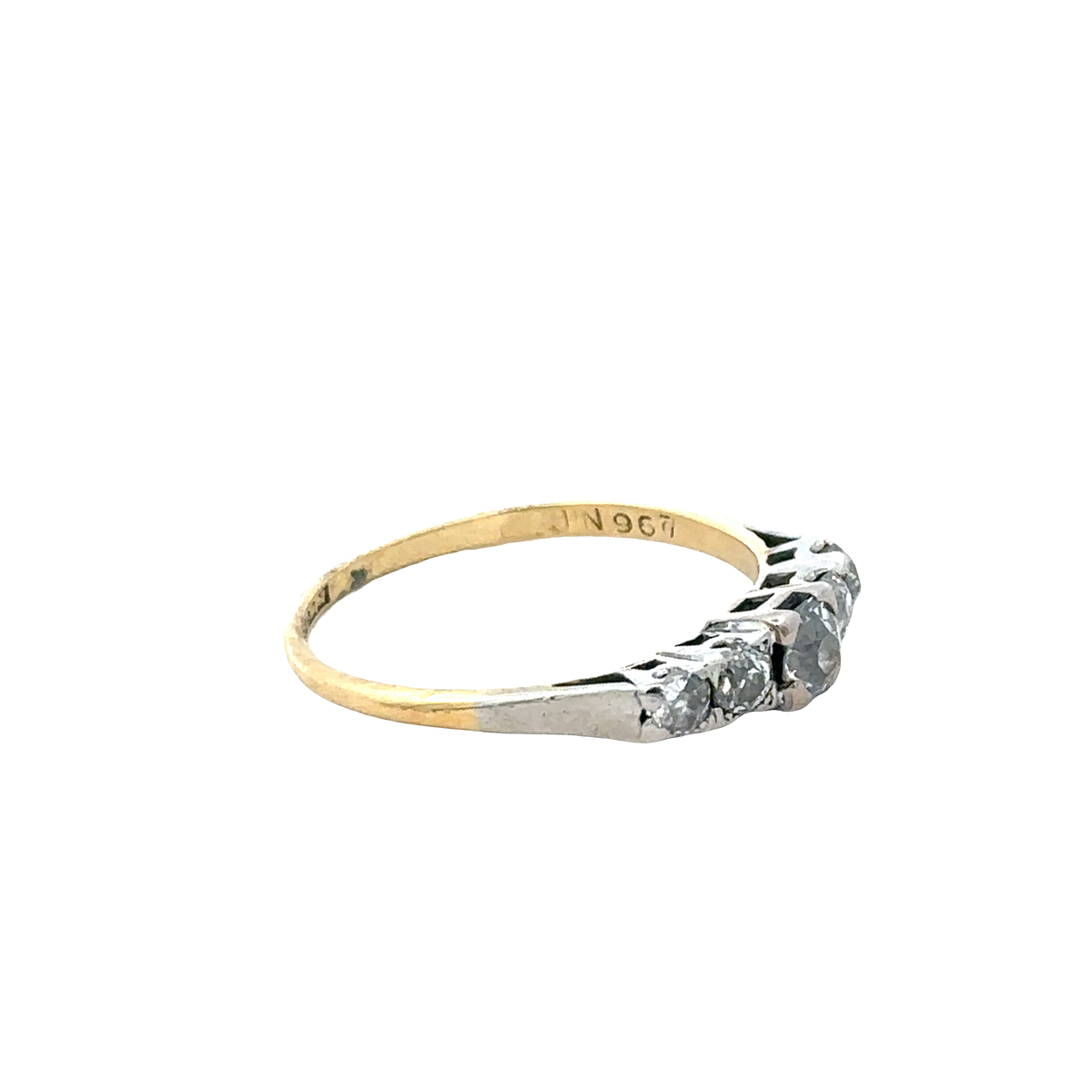 18ct yellow gold and platinum diamond ring size P (sh27757b)