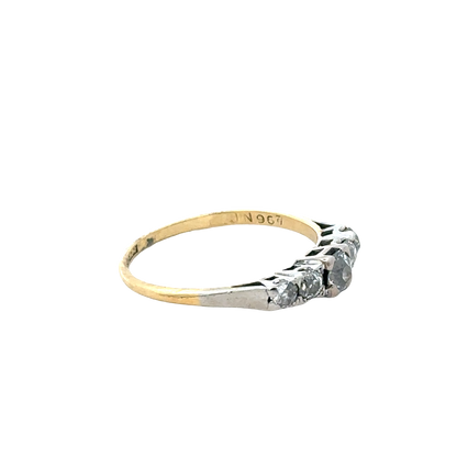 18ct yellow gold and platinum diamond ring size P (sh27757b)