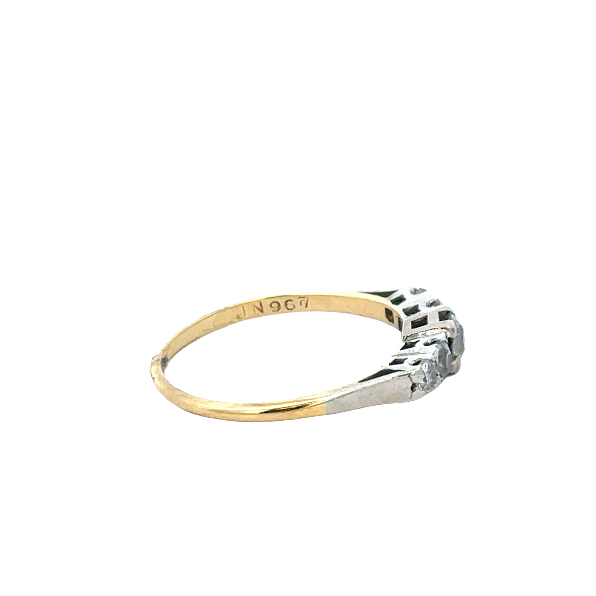 18ct yellow gold and platinum diamond ring size P (sh27757b)