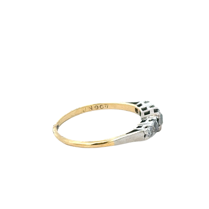 18ct yellow gold and platinum diamond ring size P (sh27757b)