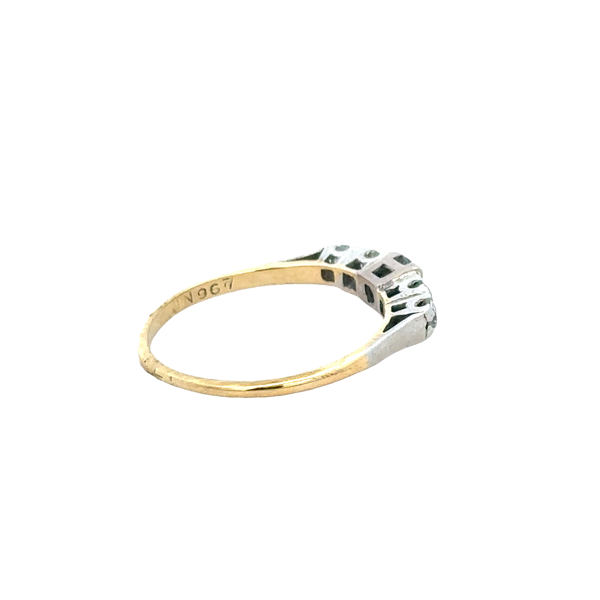 18ct yellow gold and platinum diamond ring size P (sh27757b)