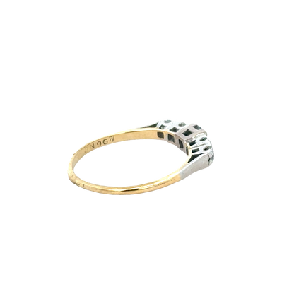18ct yellow gold and platinum diamond ring size P (sh27757b)