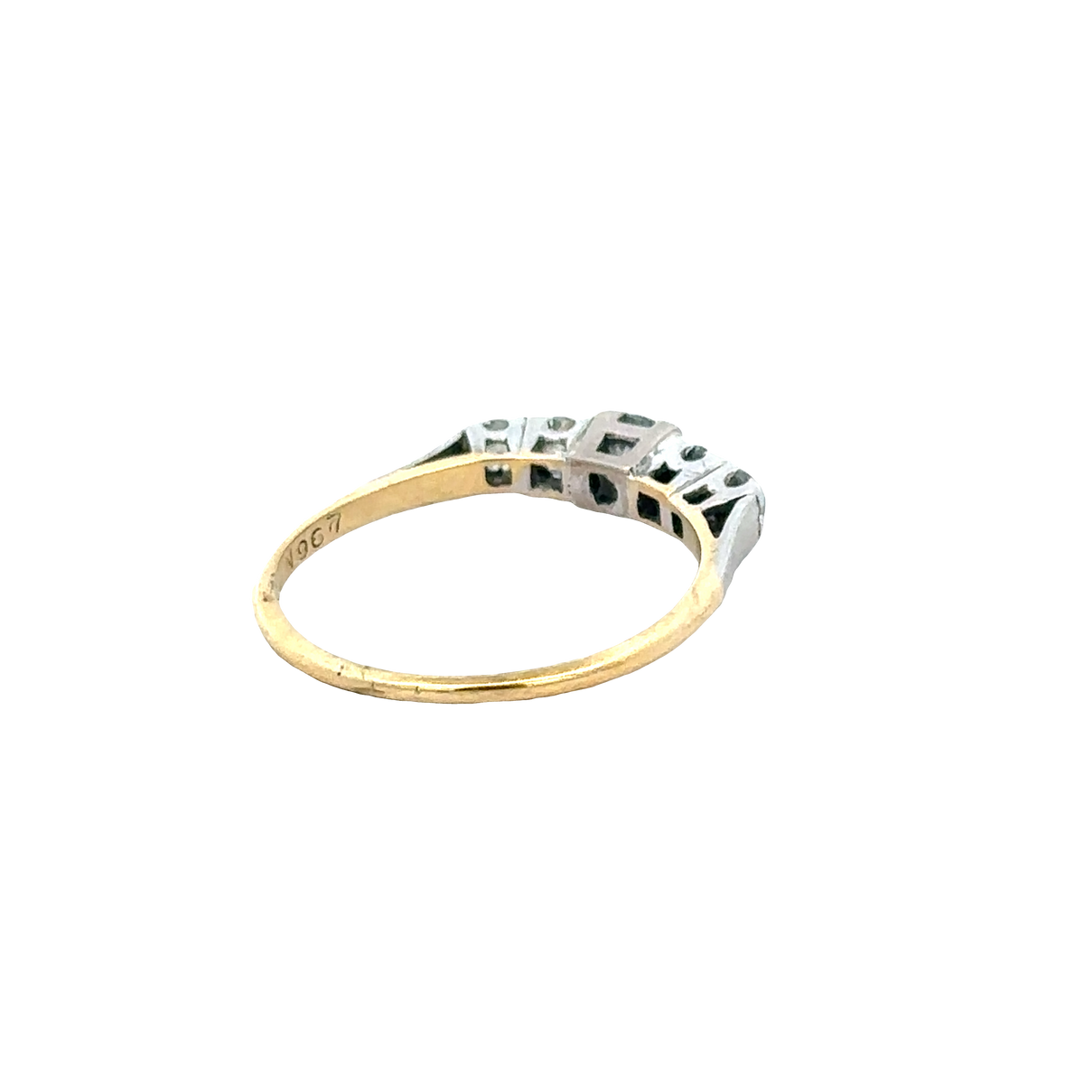 18ct yellow gold and platinum diamond ring size P (sh27757b)