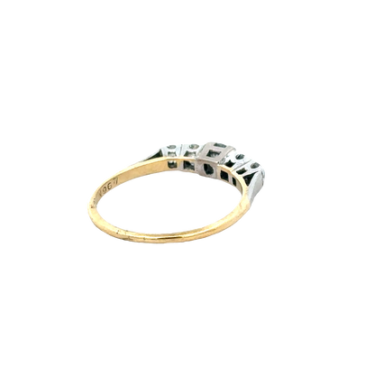 18ct yellow gold and platinum diamond ring size P (sh27757b)