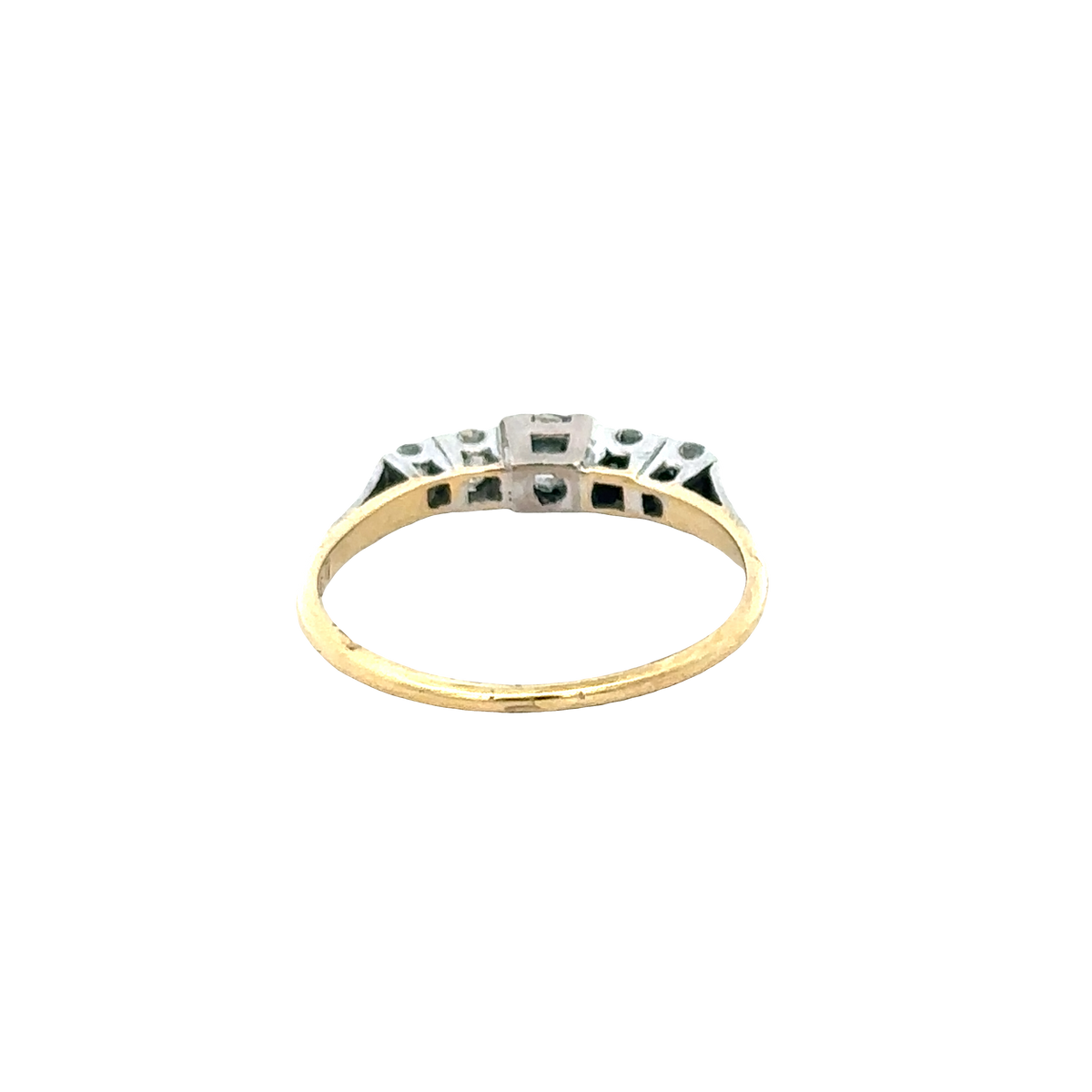 18ct yellow gold and platinum diamond ring size P (sh27757b)