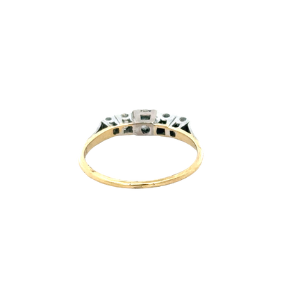 18ct yellow gold and platinum diamond ring size P (sh27757b)