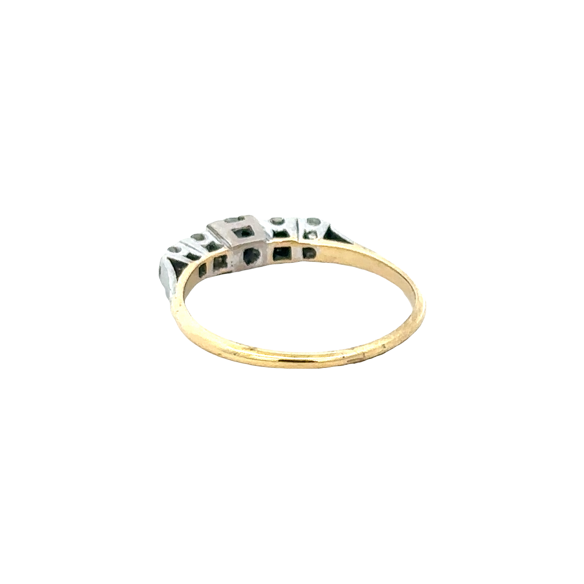 18ct yellow gold and platinum diamond ring size P (sh27757b)