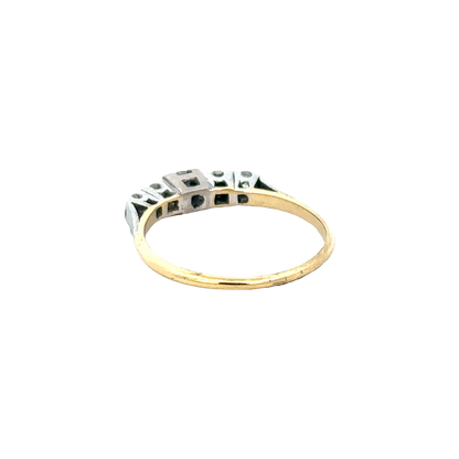 18ct yellow gold and platinum diamond ring size P (sh27757b)