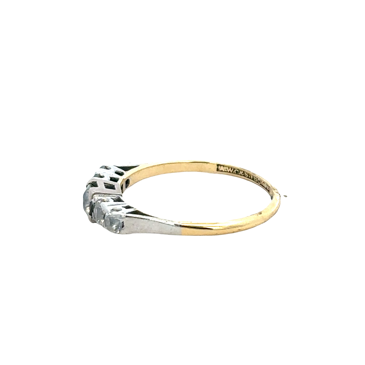 18ct yellow gold and platinum diamond ring size P (sh27757b)