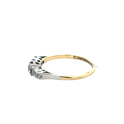18ct yellow gold and platinum diamond ring size P (sh27757b)