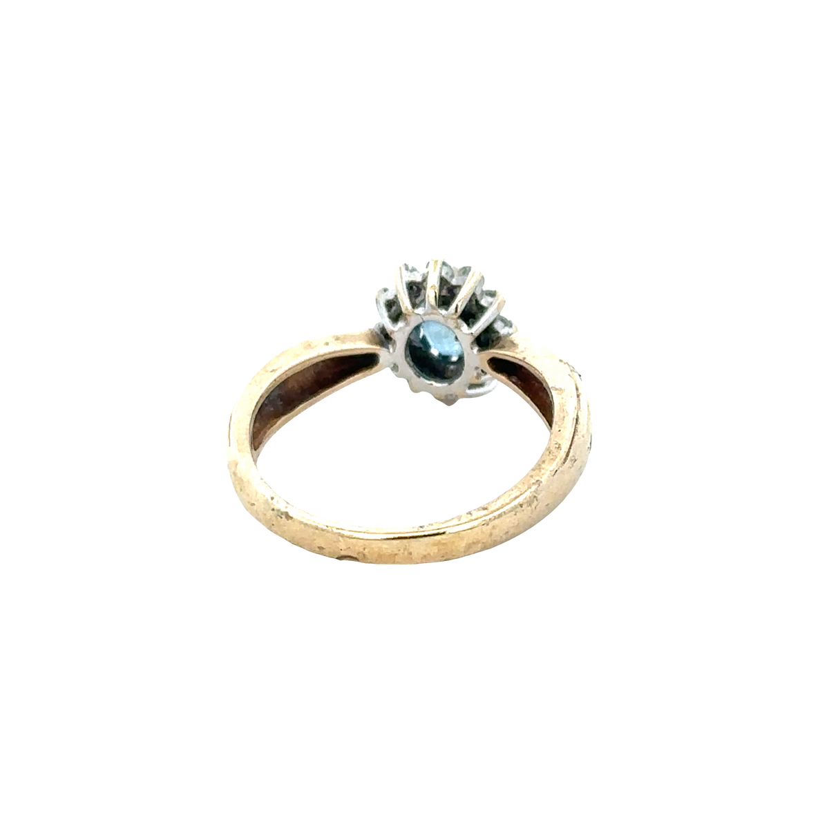9ct yellow gold sapphire and diamond ring size M1/2 (sh25734l)