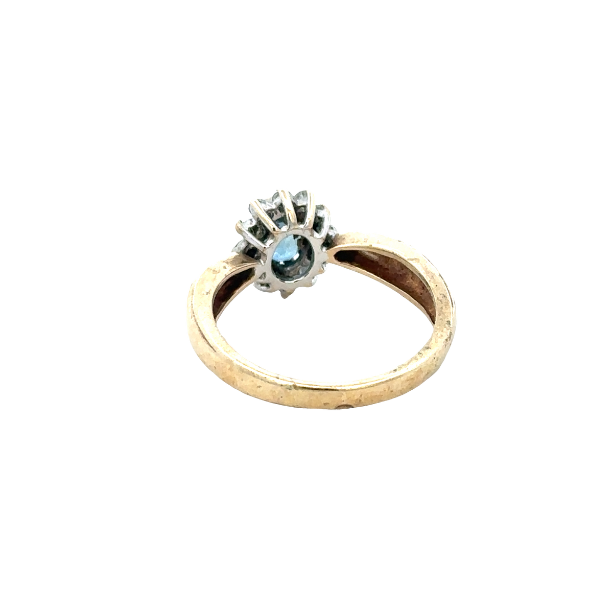 9ct yellow gold sapphire and diamond ring size M1/2 (sh25734l)