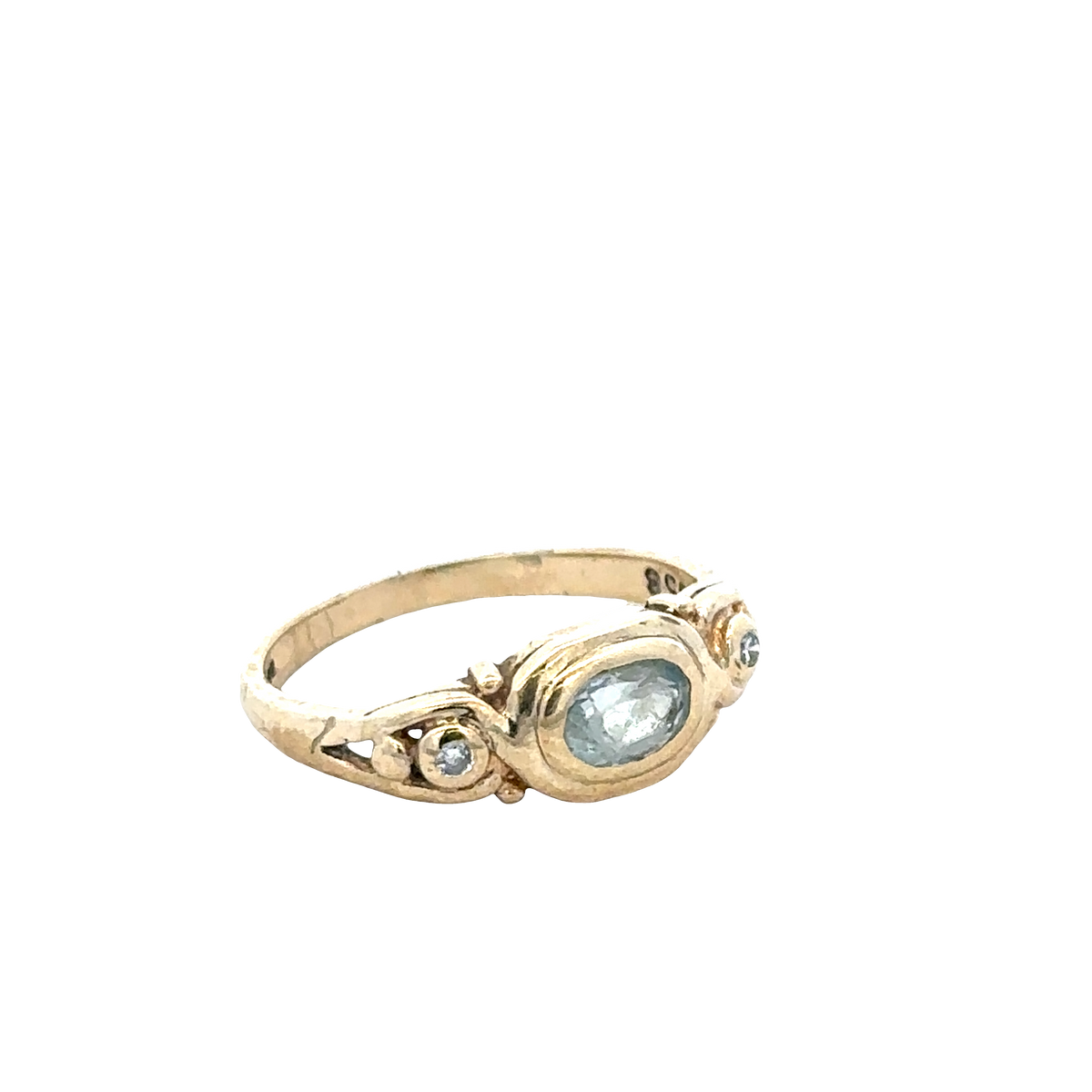 9ct yellow gold ring size M (sh27589b)