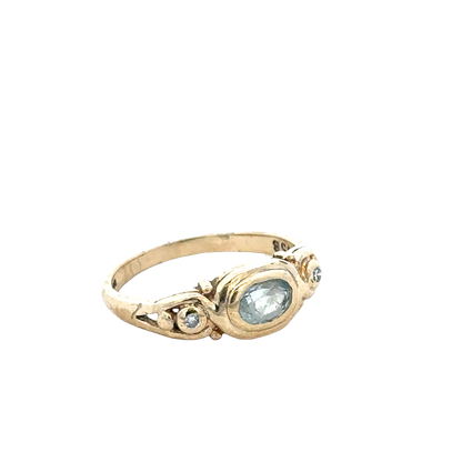 9ct yellow gold ring size M (sh27589b)