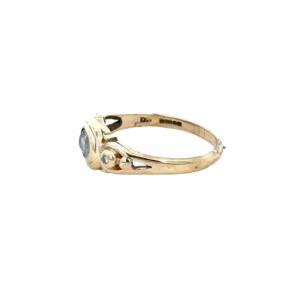 9ct yellow gold ring size M (sh27589b)
