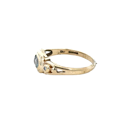 9ct yellow gold ring size M (sh27589b)