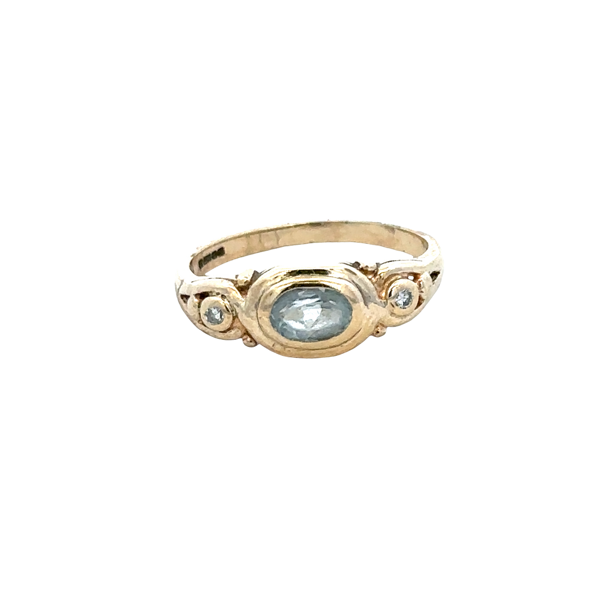 9ct yellow gold ring size M (sh27589b)