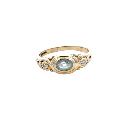 9ct yellow gold ring size M (sh27589b)
