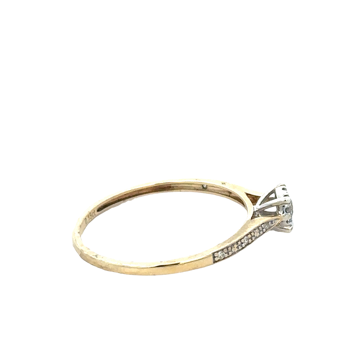 9ct yellow gold diamond ring size T (sh25771l)