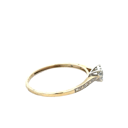 9ct yellow gold diamond ring size T (sh25771l)