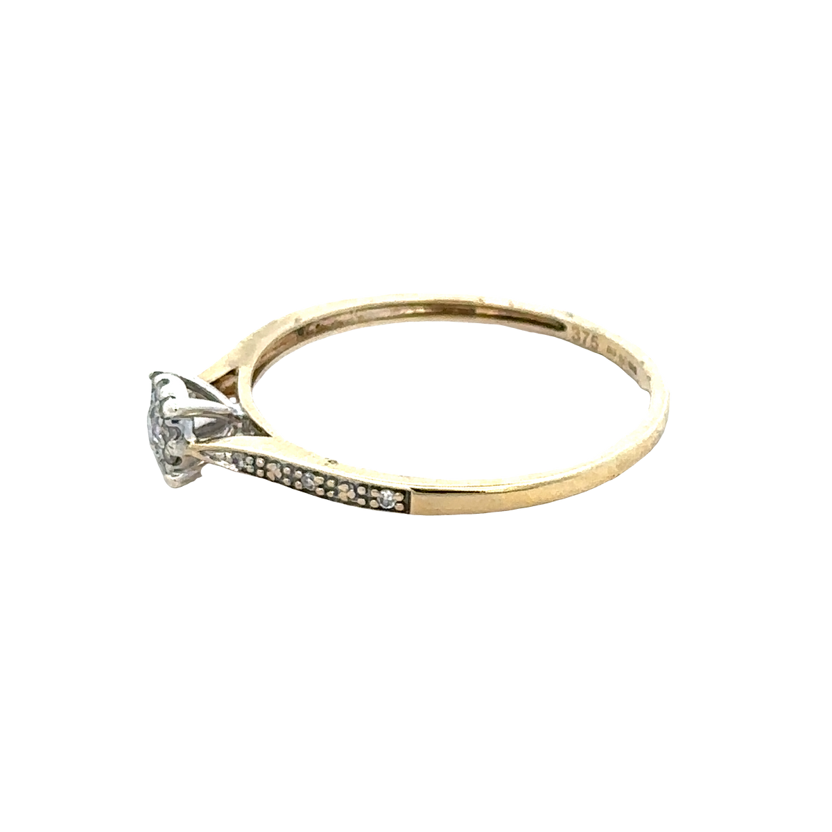 9ct yellow gold diamond ring size T (sh25771l)