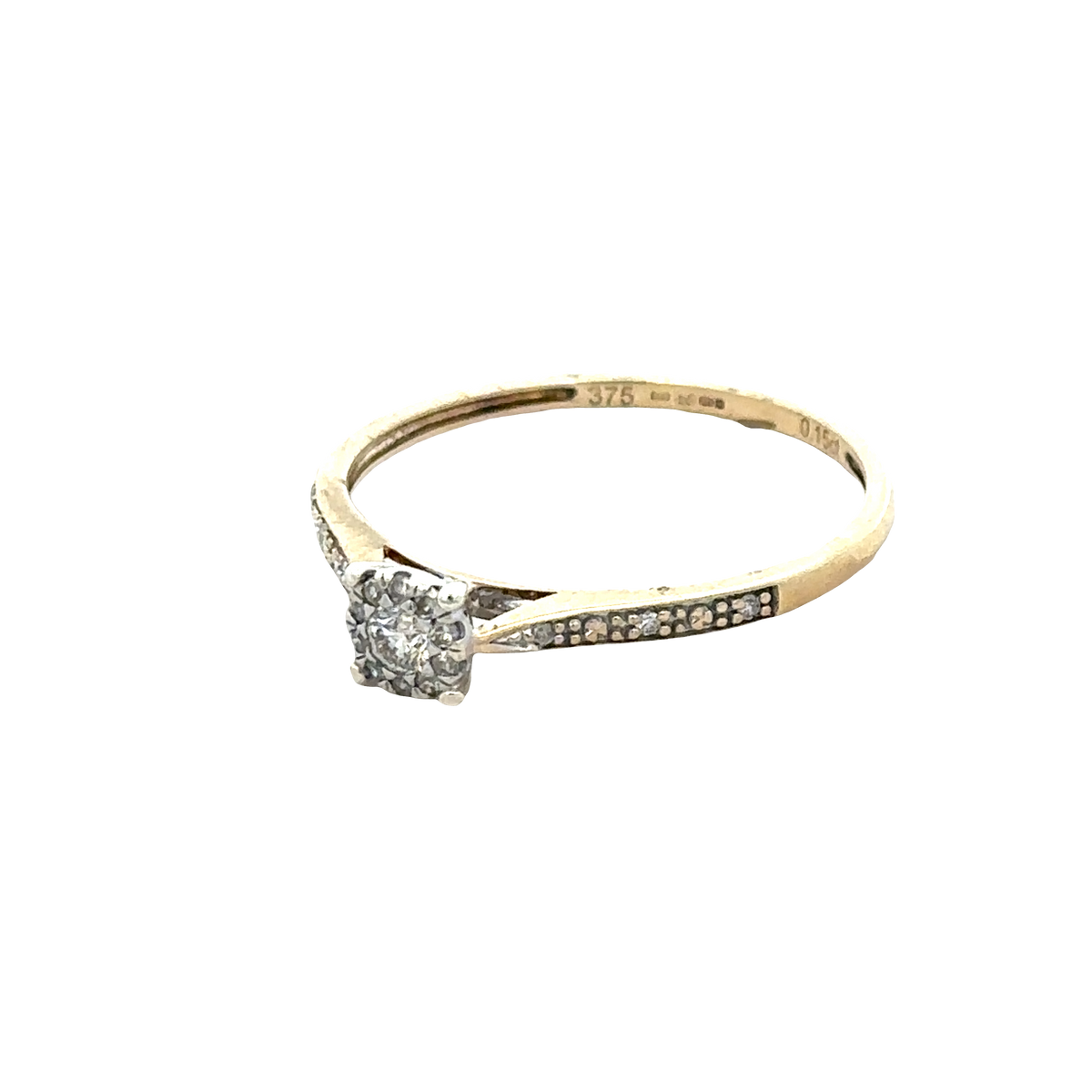 9ct yellow gold diamond ring size T (sh25771l)