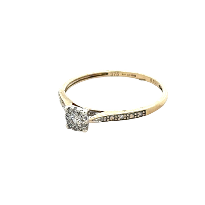 9ct yellow gold diamond ring size T (sh25771l)