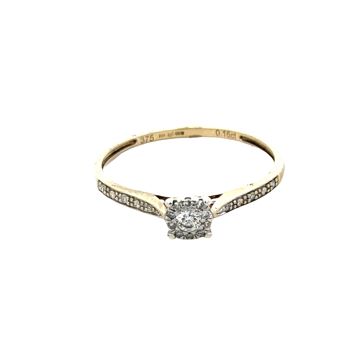 9ct yellow gold diamond ring size T (sh25771l)