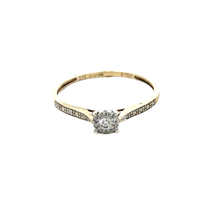 9ct yellow gold diamond ring size T (sh25771l)