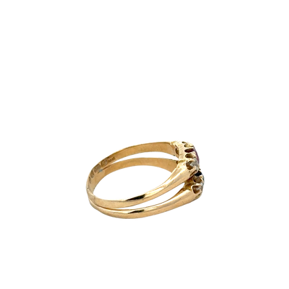 18ct yellow gold diamond, ruby and sapphire ring size M (sh27611b)
