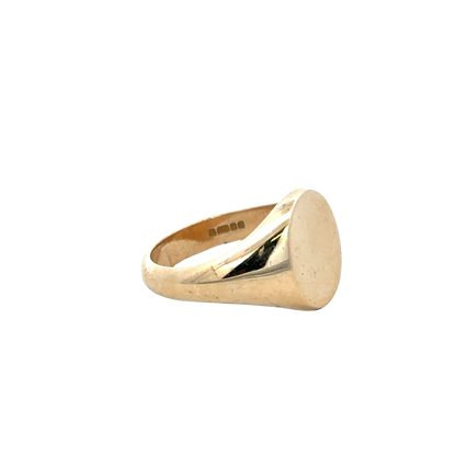 9ct yellow gold signet ring size S (sh27820b)