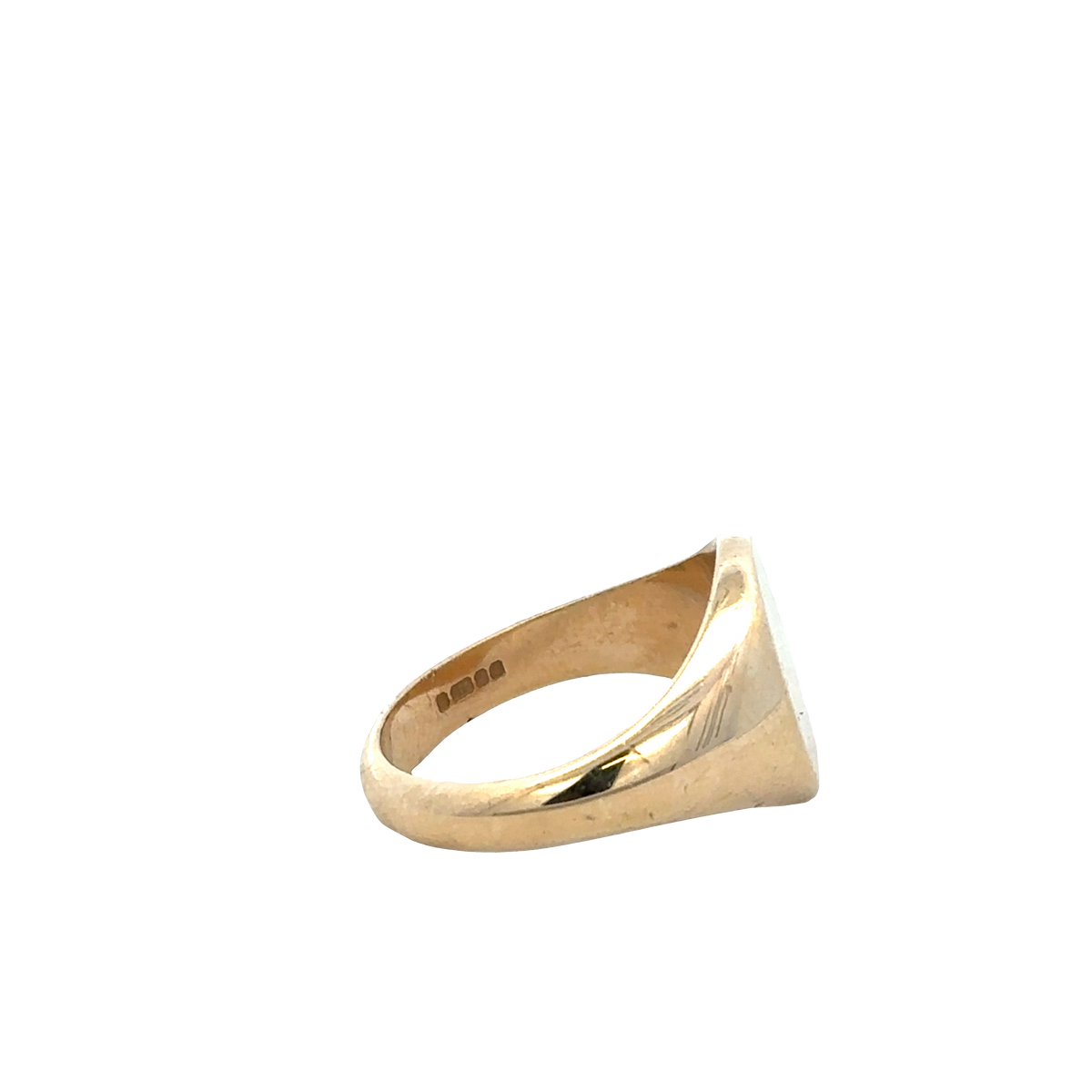 9ct yellow gold signet ring size S (sh27820b)